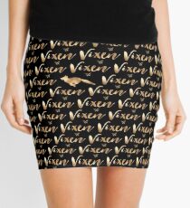 Hotwife Vixen with Butterfly and Vixen in Gold Mini Skirt