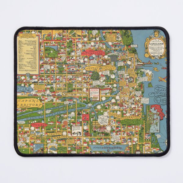 Item preview, Pictorial Map Print of Chicago's Gangland, Bruce-Roberts, 1931. designed and sold by vintagemapstore.