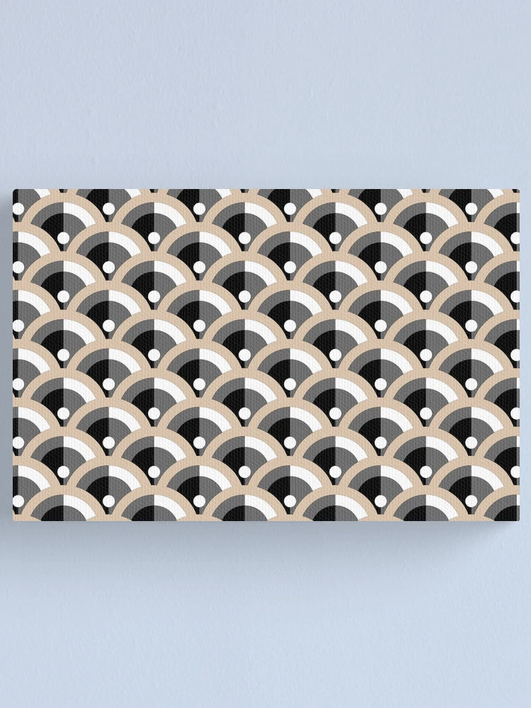 Imagen 1 de 3, Lienzo con la obra Brown Black White Scallop Polka Dot Pattern Pairs DE 2022 Trending Color Cliff's View DEC720, diseñada y vendida por ColorOfTheYears.