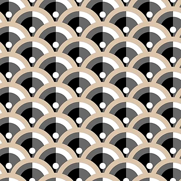 Imagen de la obra Brown Black White Scallop Polka Dot Pattern Pairs DE 2022 Trending Color Cliff's View DEC720 de ColorOfTheYears