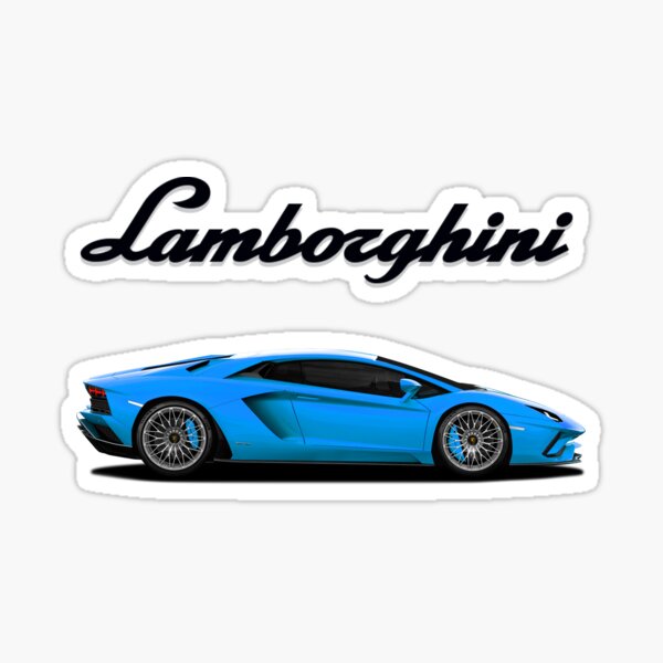 Lamborghini Aventador S Bleu Design Sticker for Sale by yassinoss01