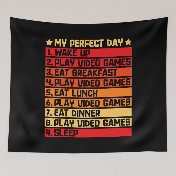 Item preview, My Perfect Day Video Games Funny Retro Vintage Present For Gamers Boys & Girls designed and sold by mteehut.