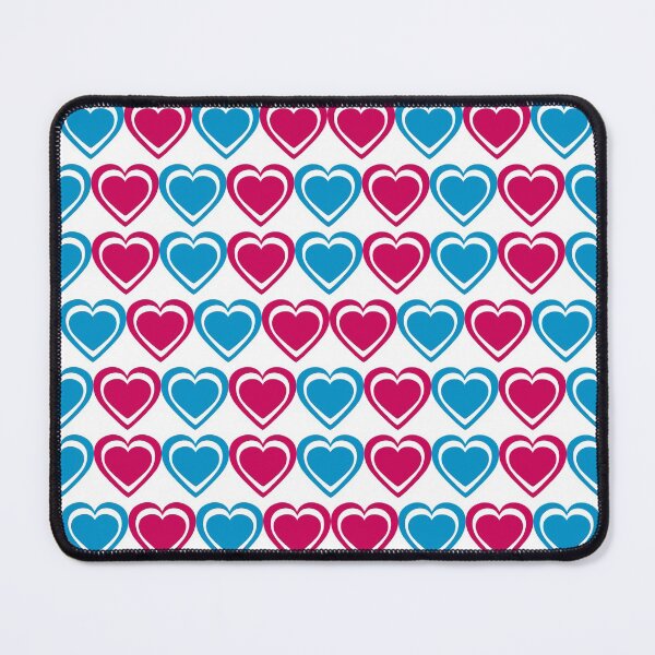 Item preview, Hearts raspberry pink and cornflower blue pattern designed and sold by aapshop.