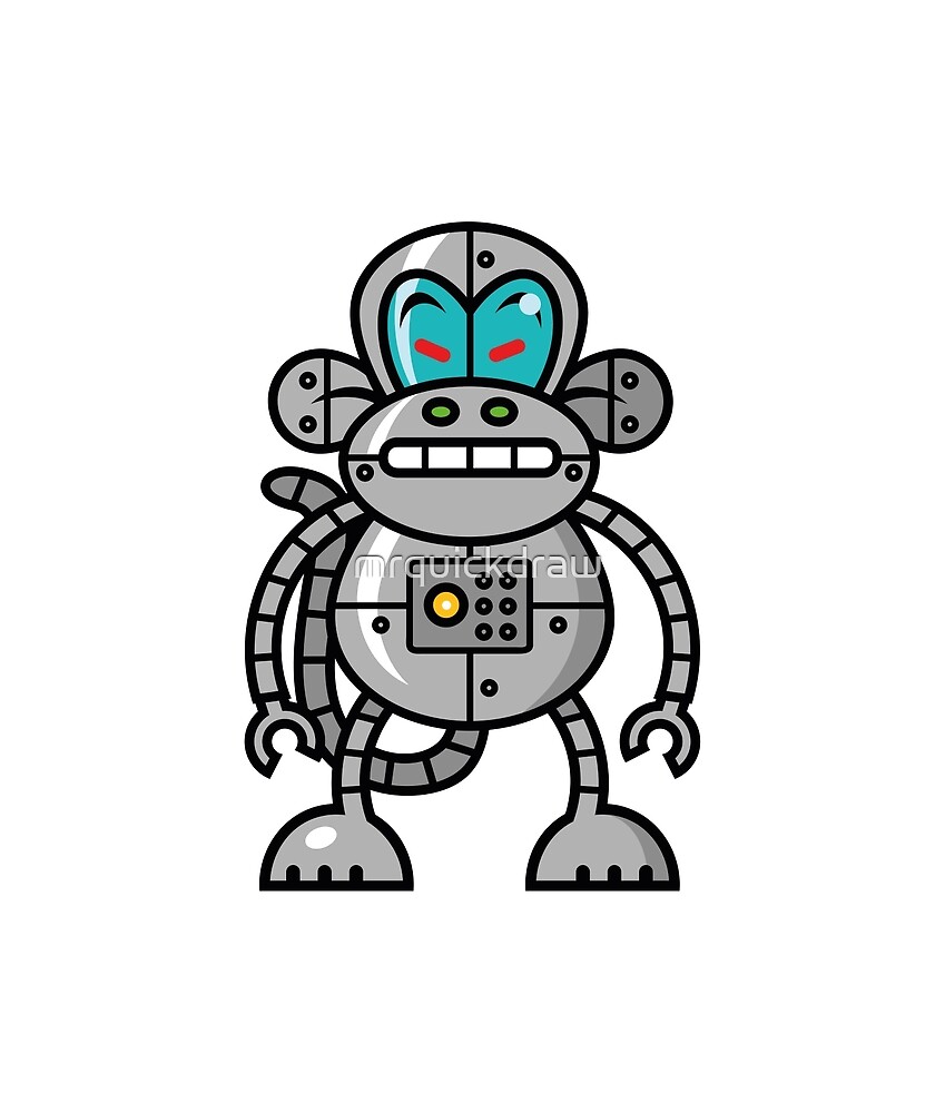 "Robot Monkey Character Design " by mrquickdraw Redbubble