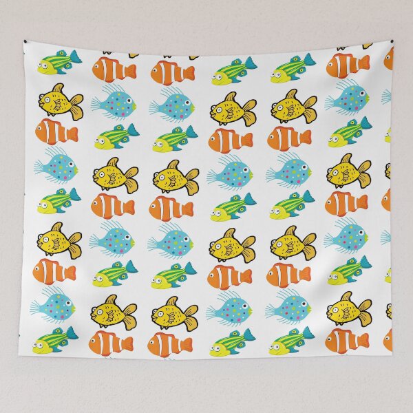 Item preview, Colorful School of swimming fish designed and sold by Hinny8.