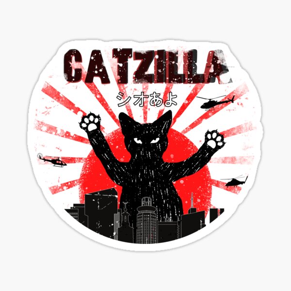 Item preview, Funny Catzilla Vintage Cat Tshirt Japanese Kitty Gift designed and sold by Gizmoss.