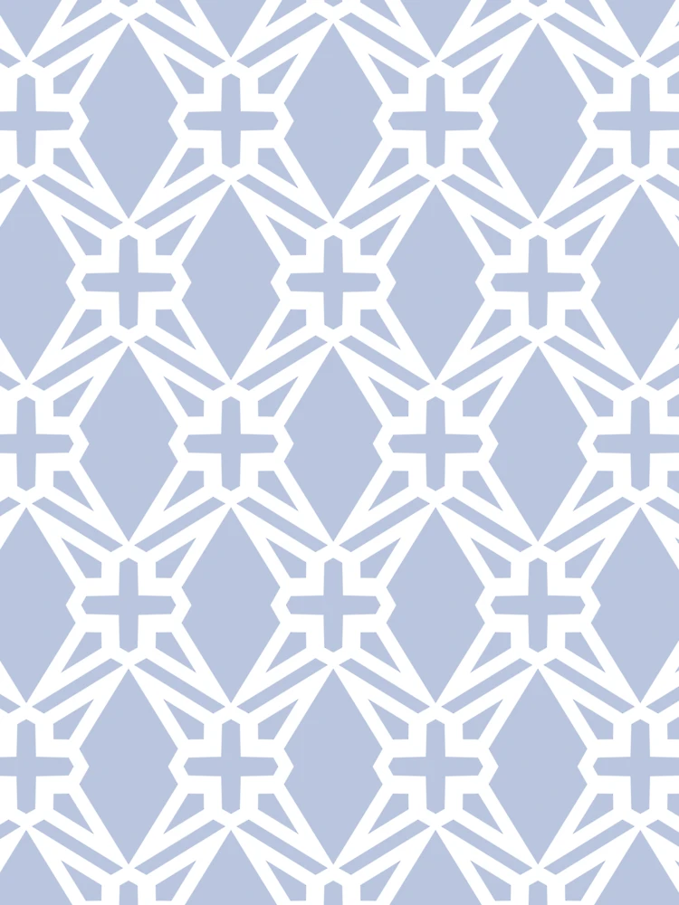 Thumbnail 6 von 6, Premium Oversized Pullover, Pastel Blue and White Geometric Shape Pattern Pairs DE 2022 Trending Color Prim Blue DE5898 designt und verkauft von ColorOfTheYears.
