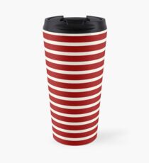 Red and White Stripes Travel Mug