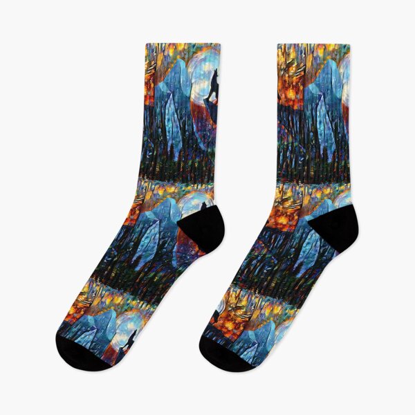 Item preview, AI Generated Style Transfer Art, Wolf Howling at Icy Moon designed and sold by ACC .