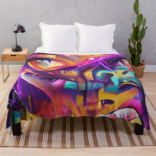 Item preview, Anime Eyes with Half Face Graffiti Painting designed and sold by JoyforU.
