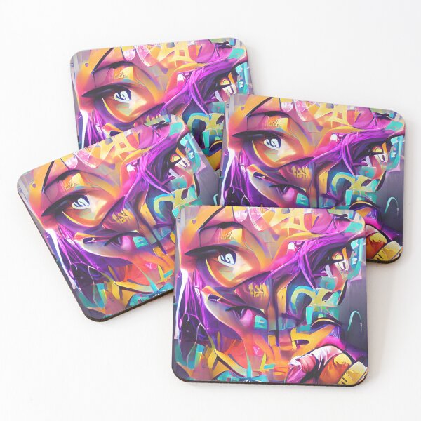 Item preview, Anime Eyes with Half Face Graffiti Painting designed and sold by JoyforU.