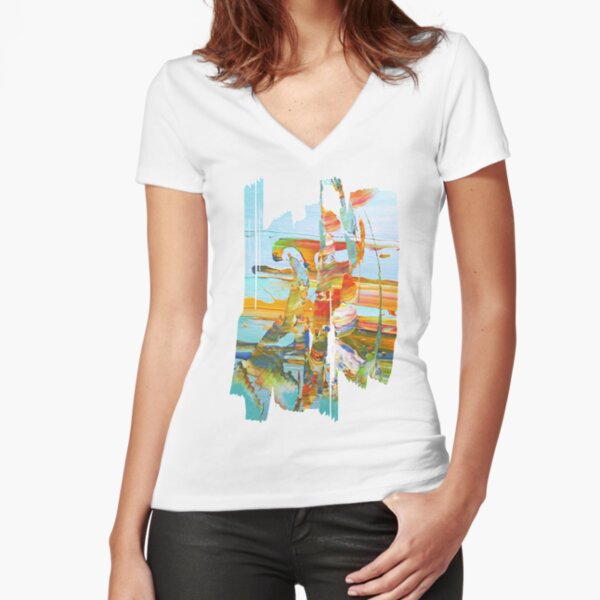Barque-en-ciel T-shirt moulant col V