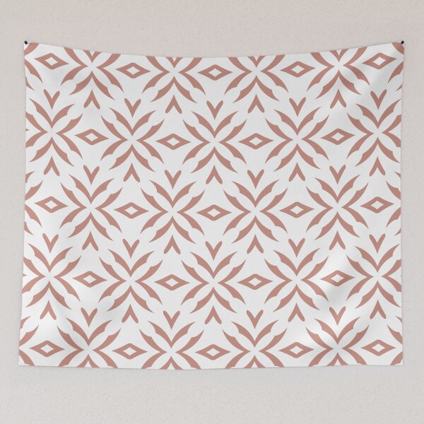 Artikelvorschau, Pink and White Abstract Flower Pattern Pairs DE 2022 Trending Color Rose de Mai DET432 entworfen und verkauft von ColorOfTheYears.