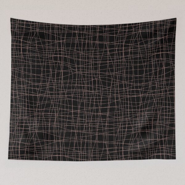 Item preview, Black and Pink Abstract Mosaic Grid Pattern Pairs DE 2022 Trending Color Rose de Mai DET432 designed and sold by ColorOfTheYears.