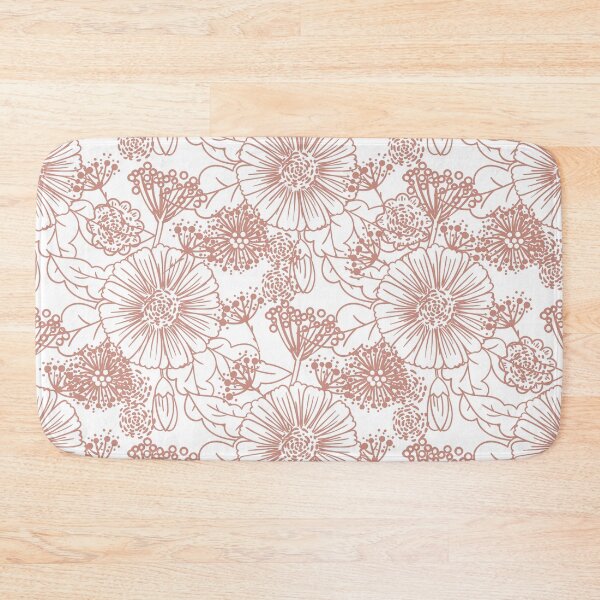 Artikelvorschau, Pink and White Hand Drawn Floral Pattern Pairs DE 2022 Trending Color Rose de Mai DET432 entworfen und verkauft von ColorOfTheYears.