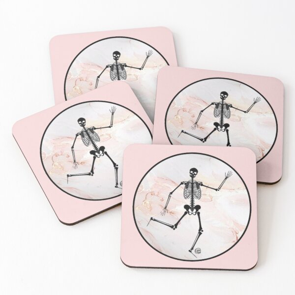 Item preview, Skeleton on Light Pink- Gold Marble Background designed and sold by Arte Del Cuerpo Humano.