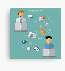 Concept of Technical Online Support. Computer Remote Nonstop Support Service Canvas Print
