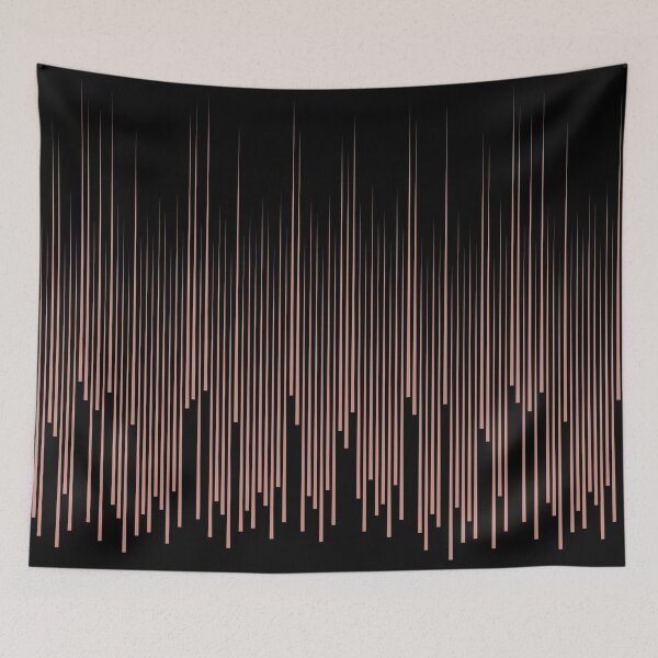 Item preview, Black and Pink Frequency Stripe Line Pattern Pairs DE 2022 Trending Color Rose de Mai DET432 designed and sold by ColorOfTheYears.