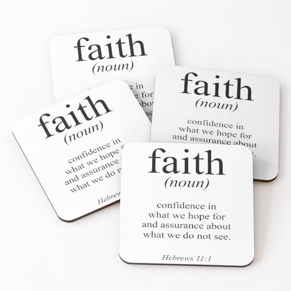 Item preview, Hebrews 11:1 Faith Definition Black & white Bible verse designed and sold by Martina Mladenova.