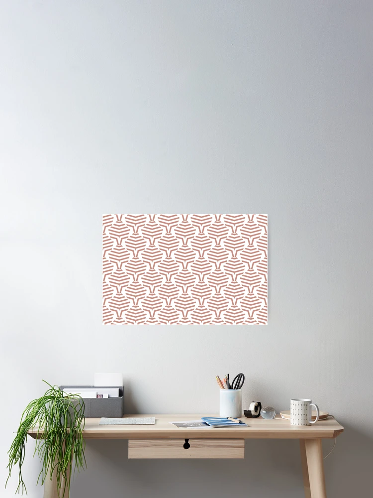 Thumbnail 2 von 3, Poster, Pink and White Geometric Stripe Shape Pattern Pairs DE 2022 Trending Color Rose de Mai DET432 designt und verkauft von ColorOfTheYears.