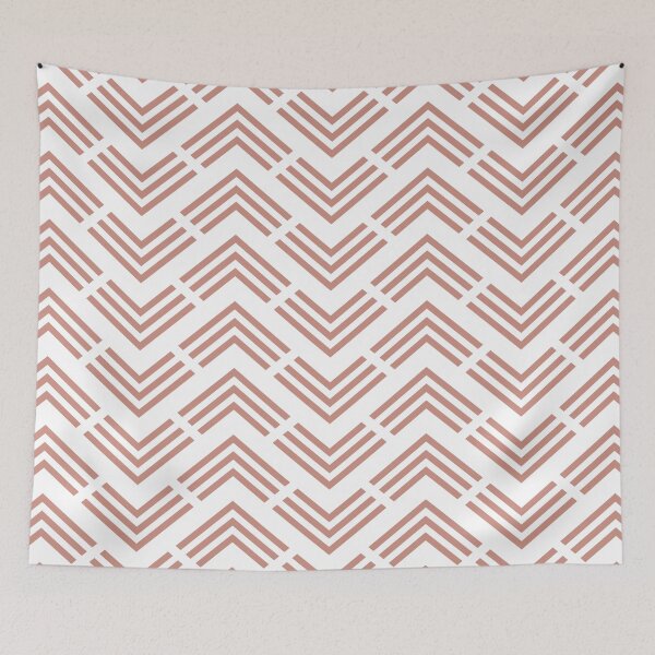 Artikelvorschau, Pink and White Chevron Rhombus Arrow Pattern Pairs DE 2022 Trending Color Rose de Mai DET432 entworfen und verkauft von ColorOfTheYears.