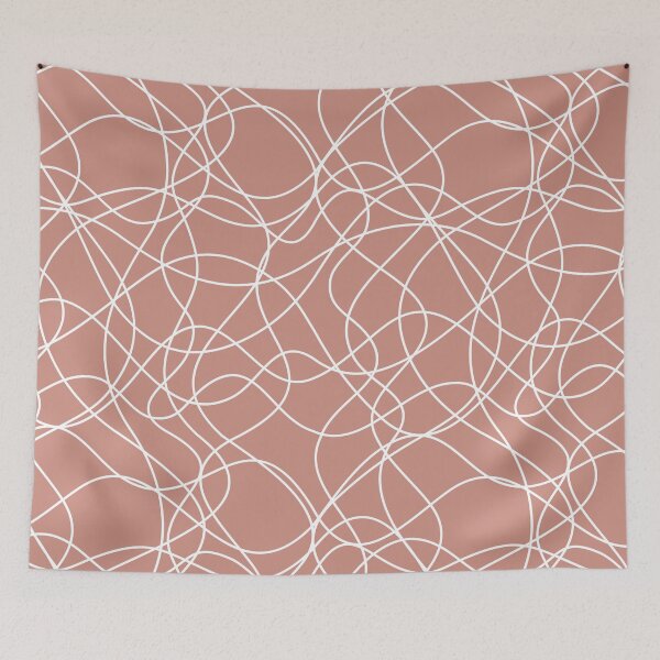 Artikelvorschau, Pink and White Scribbled Lines Mosaic Pattern Pairs DE 2022 Trending Color Rose de Mai DET432 entworfen und verkauft von ColorOfTheYears.