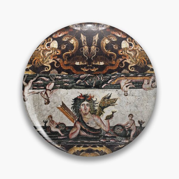 Item preview, THALASSA SEA GODDESS WITH SNAKE DRAGON ,DOLPHINS,FISHES,NAUTICAL ,OCEAN - SEA LIFE MOSAICS designed and sold by BulganLumini.