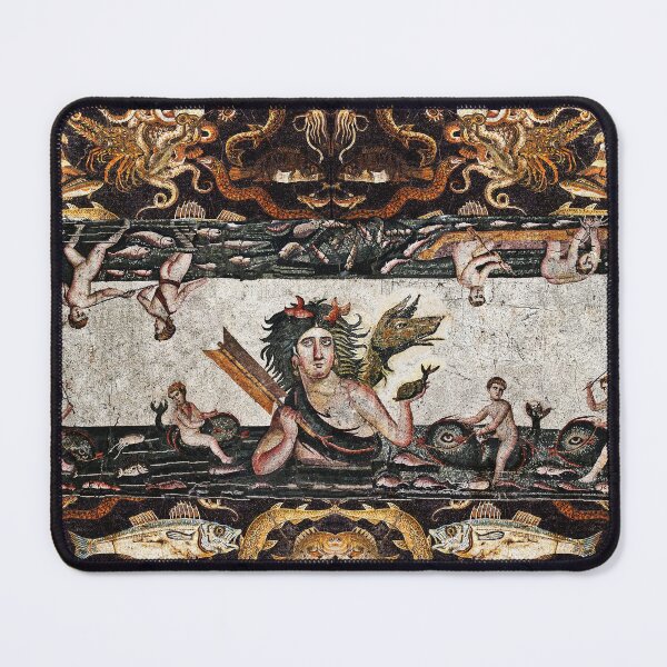 Item preview, THALASSA SEA GODDESS WITH SNAKE DRAGON ,DOLPHINS,FISHES,NAUTICAL ,OCEAN - SEA LIFE MOSAICS designed and sold by BulganLumini.