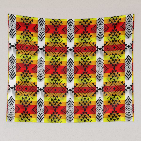 Item preview, Black / White Fire Geometric Native Print designed and sold by JMWCD.