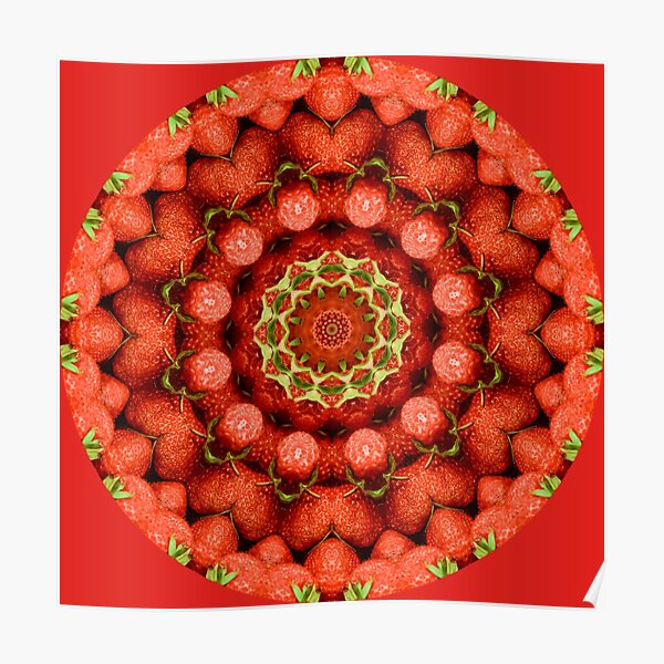 Download Strawberry Mandala Poster By Tereanahata Redbubble