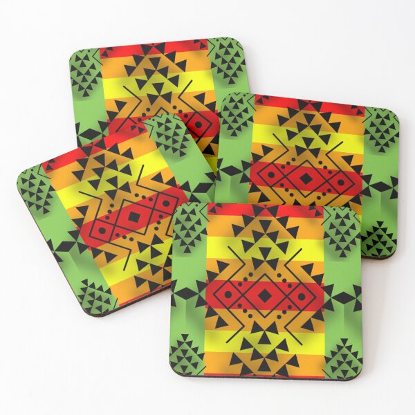 Item preview, Black / Light Green Fire Geometric Native Print designed and sold by JMWCD.