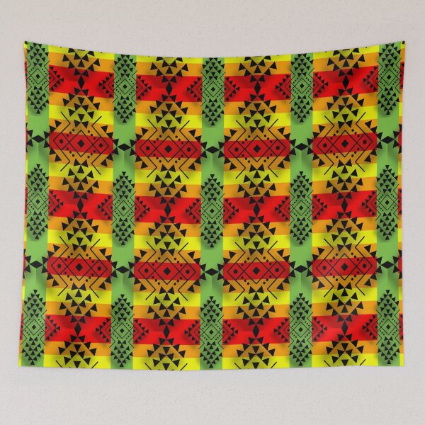 Item preview, Black / Light Green Fire Geometric Native Print designed and sold by JMWCD.