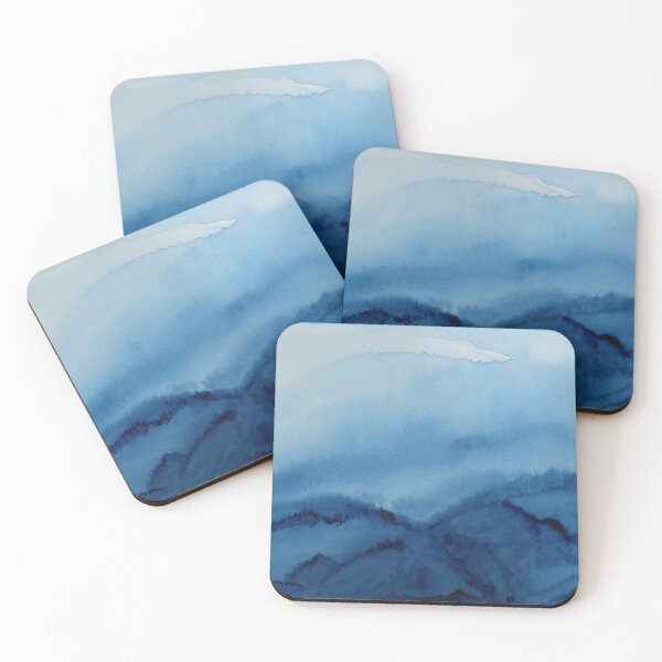 Item preview, Misty Mountain Scene in Blue designed and sold by lisavonbiela.