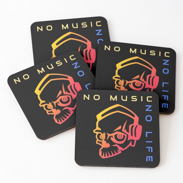 Item preview, No Music No Life - Cool Music Lover Quotes - Headphone Skull designed and sold by WIZECROW.
