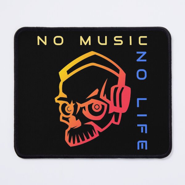 Item preview, No Music No Life - Cool Music Lover Quotes - Headphone Skull designed and sold by WIZECROW.