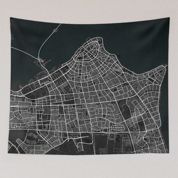 Item preview, Kuwait City Map - Dark designed and sold by deMAP.