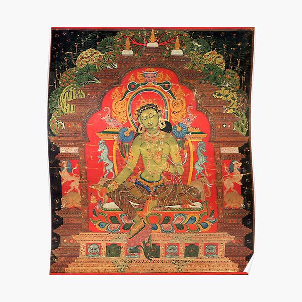 Mandala 91 Tara Green Protecting Eight Fears Poster