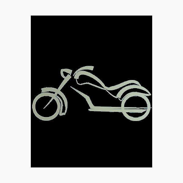 Item preview, CLASSIC SILVER MOTORCYCLE SILHOUETTE OUTLINE designed and sold by MrCreativeArts.