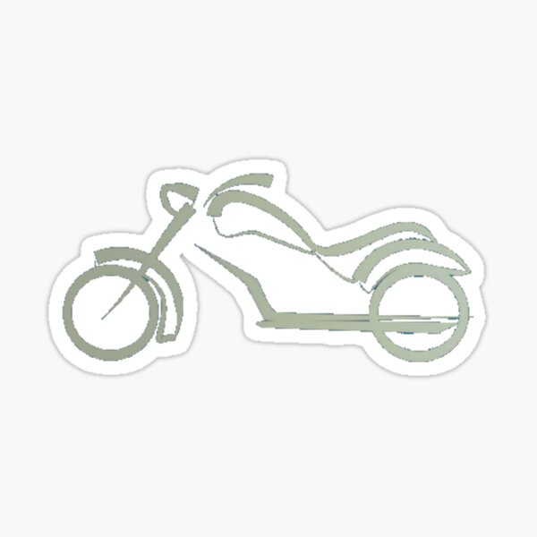 Item preview, CLASSIC SILVER MOTORCYCLE SILHOUETTE OUTLINE designed and sold by MrCreativeArts.