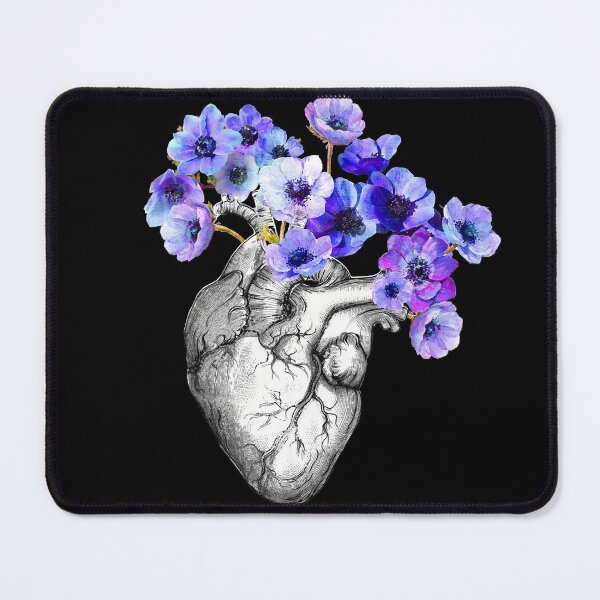 Item preview, heart, human, anatomy, blue flowers designed and sold by Collagedream.