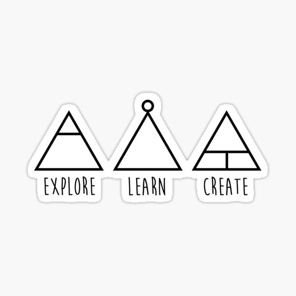 Explore, Learn, and Create Minimalist Symbols Sticker