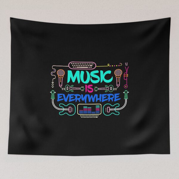 Item preview, Music is everywhere quote and gift for music lover Tshirt designed and sold by LETSTRIP.