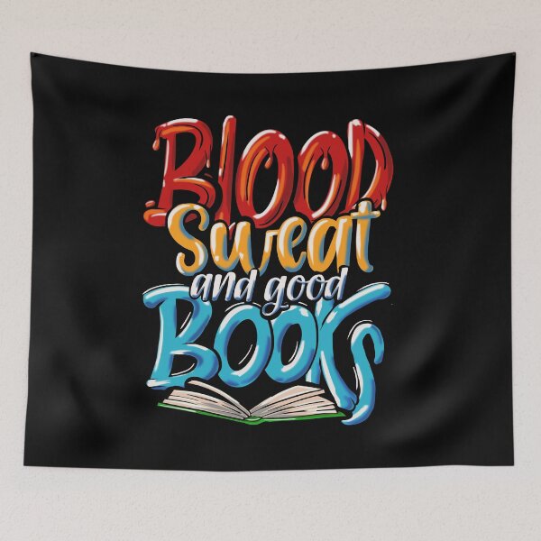 Item preview, Blood Sweat and Books Funny Lettering for Book Lovers and Writers designed and sold by Kalli-design.