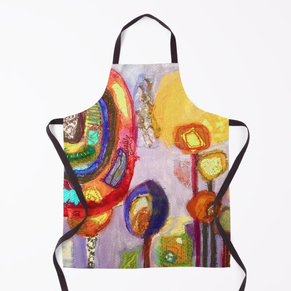 Item preview, abstract rainbow colour flowers, yellow, red, blue designed and sold by Claire Cooper-Walsh.