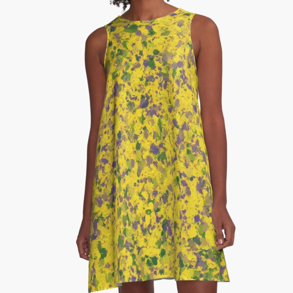 Mardi Gras Oil Abstract A-Line Dress