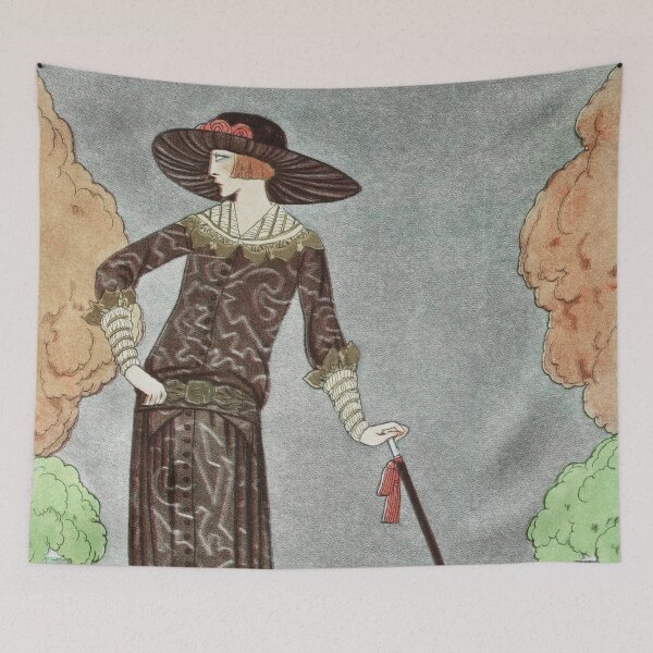 Item preview, Vintage Lady Out for a Walk on Her Estate designed and sold by ZinZoe.