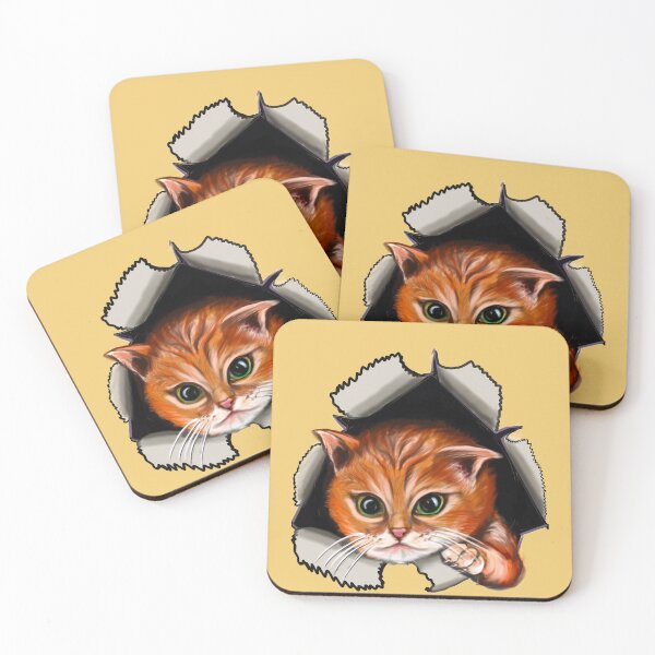 Item preview, Cat peekaboo 2 - cute stowaway kitten playing peekaboo from a rip torn hole! For those who love Cute cats designed and sold by Artonmytee.