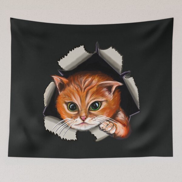 Item preview, Cat peekaboo 2 - cute stowaway kitten playing peekaboo from a rip torn hole! For those who love Cute cats designed and sold by Artonmytee.