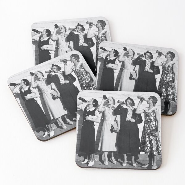 Item preview, Women Beer Drinkers, Black and White Vintage Art designed and sold by modernretro.