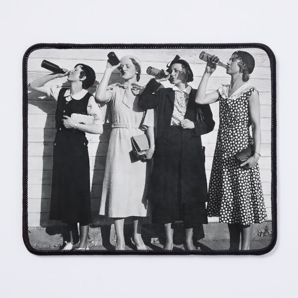 Item preview, Women Beer Drinkers, Black and White Vintage Art designed and sold by modernretro.